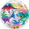 Colourful Dinosaurs Single Bubble Balloon