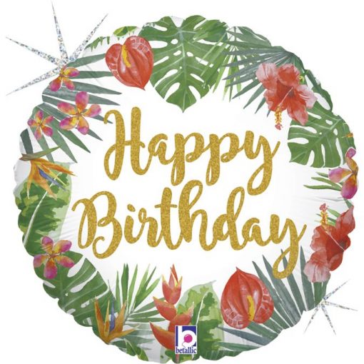 Tropical Happy Birthday Foil