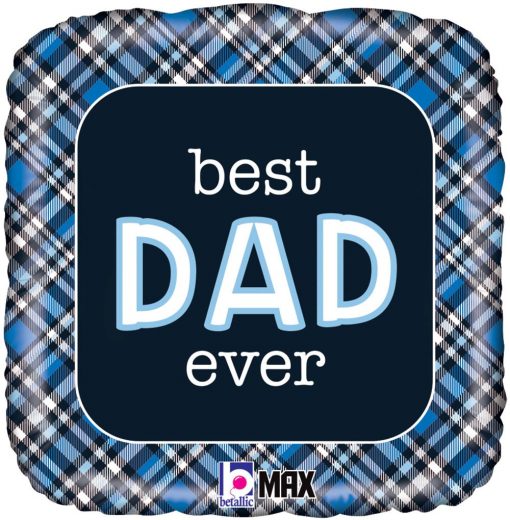 Best Dad Ever Plaid Balloon