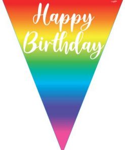 Party Bunting Rainbow Script Birthday