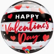 Valentines Day Black Stripes Bubble