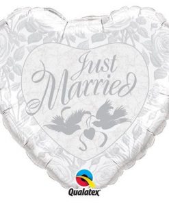 Just Married Pearl White & Silver