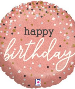 Rose Gold Confetti Birthday Holographic Foil