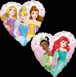 17" Disney Princess double sided Heart Shape Foil