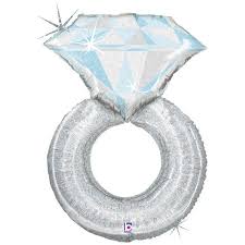 38inch Platinum Wedding Ring - Engagement -foil balloon