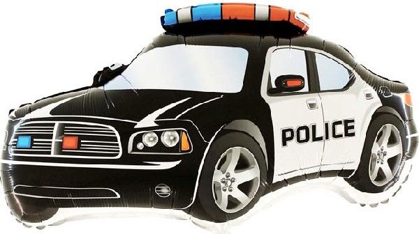 Black Police Car Shaped Foil