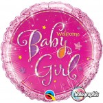 18" Welcome Baby Girl Stars Foil