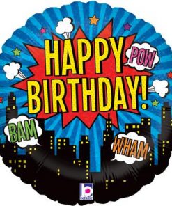18" Superhero Birthday Holographic Foil