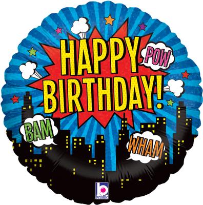 18" Superhero Birthday Holographic Foil
