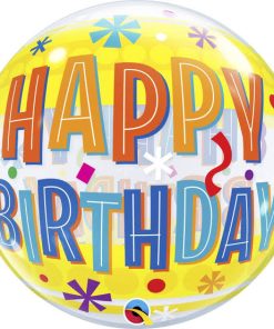 Birthday Fun and Yellow Bands Single Bubble