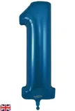 34inch Number 1 Metallic Navy Blue