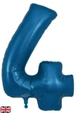 34inch Number 4 Metallic Navy Blue