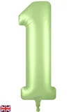 34inch Number 1 Satin Pastel Pistachio