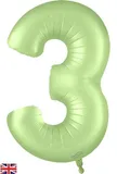 34inch Number 3 Satin Pastel Pistachio