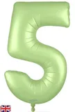 34inch Number 5 Satin Pastel Pistachio