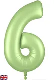 34inch Number 6 Satin Pastel Pistachio