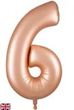 34inch Number 6 Satin Pastel Rose Quartz