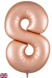 34inch Number 8 Satin Pastel Rose Quartz