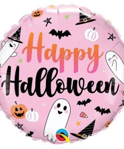 Happy Halloween Pink Round