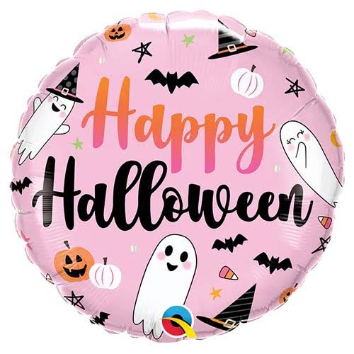 Happy Halloween Pink Round
